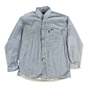 Cinch WRX FR Flame Resistant Shirt Mens Large Blue Button Up HRC-2 ATPV 8.5 Work
